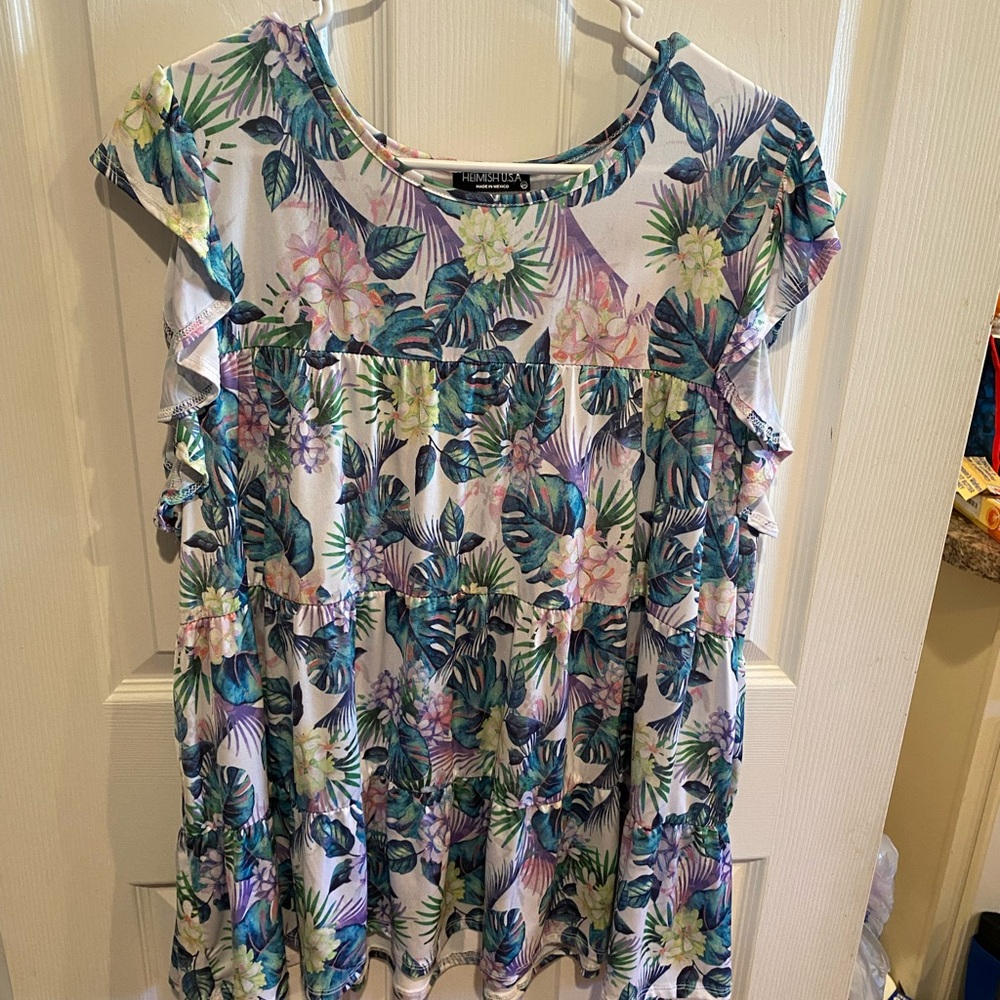 NWOT Heimish USA Babydoll Top Floral Size 2X